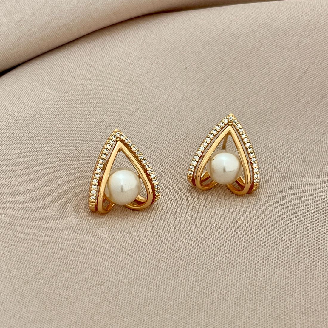 AD Pearl Korean Stud Earrings