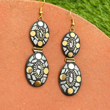 Afghani Handmade Double Layer Dangle Earrings