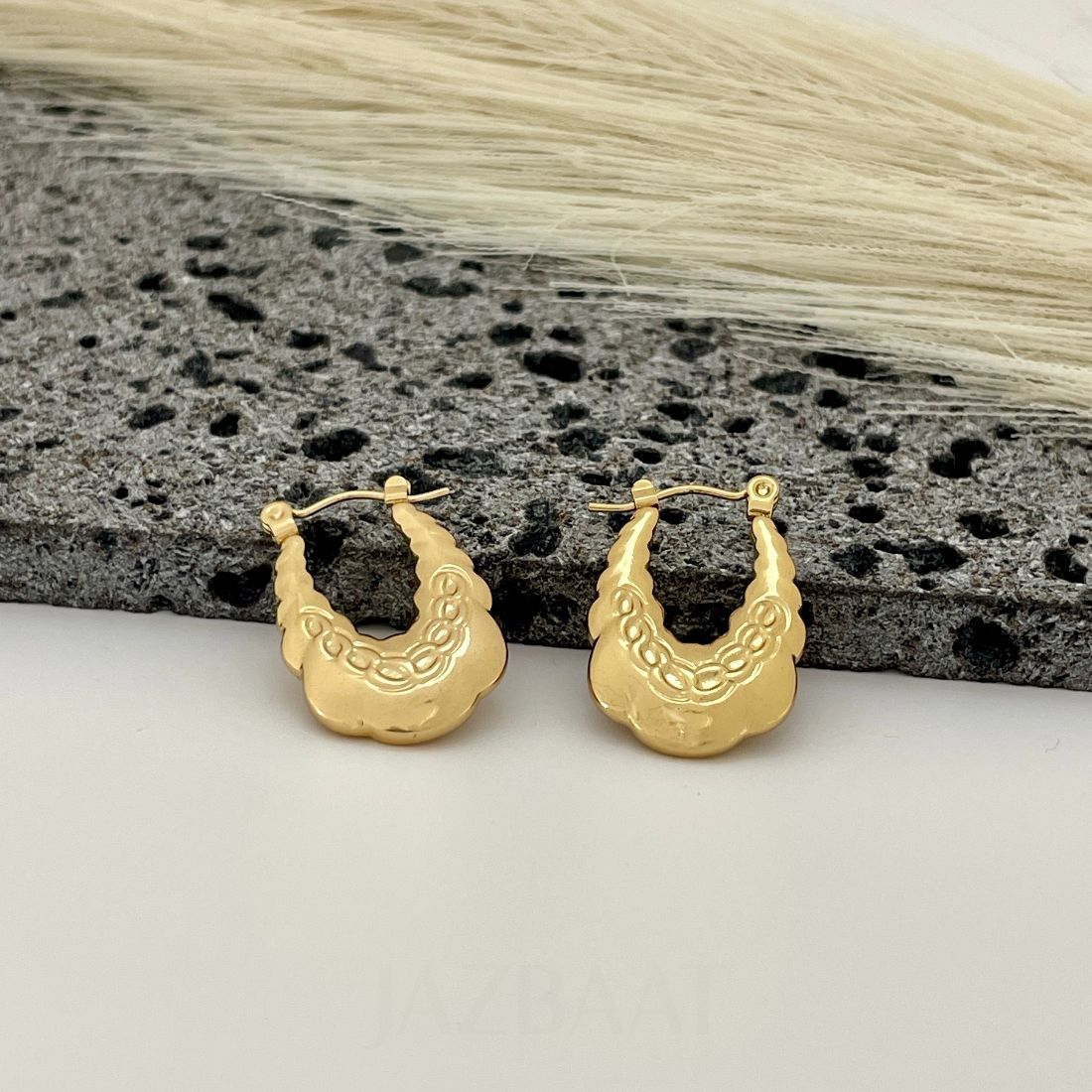 Anti-Tarnish Gold-Plated Korean Hoop Earrings