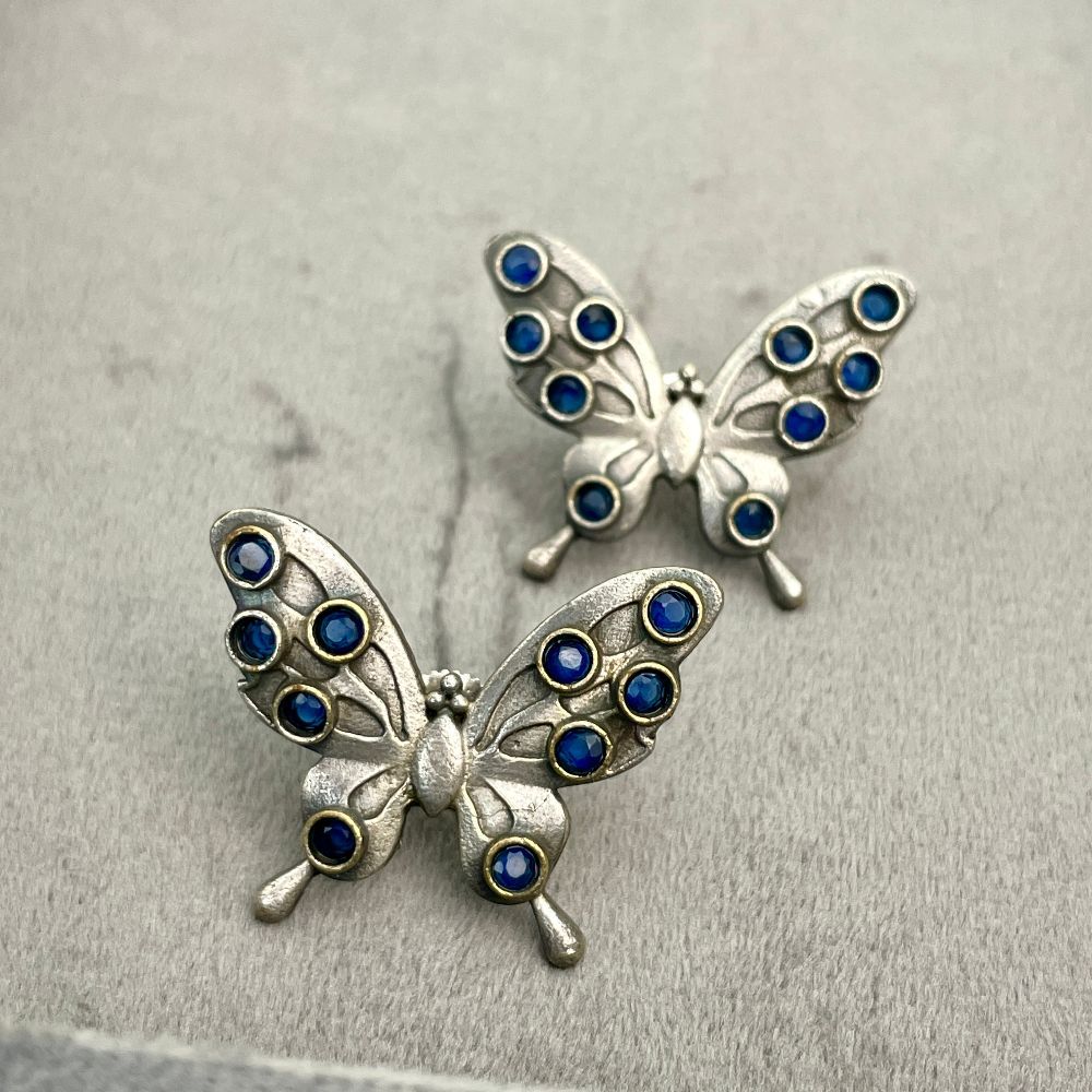 Butterfly Design Oxidised Stud Earrings