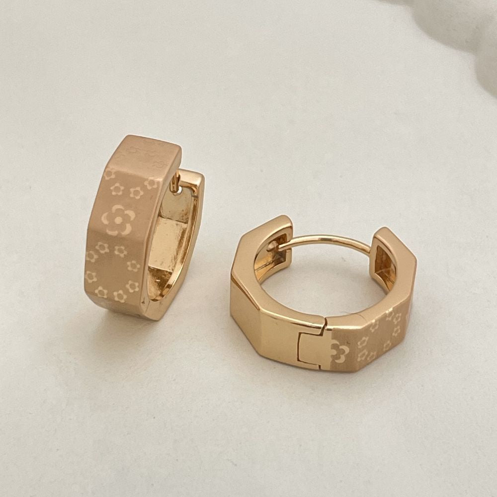 Classic Stainless Steel Matte Gold Hoop Earrings