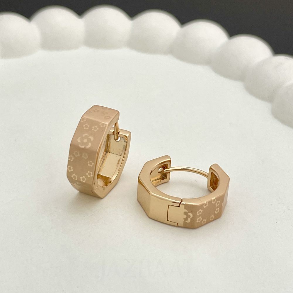 Classic Stainless Steel Matte Gold Hoop Earrings