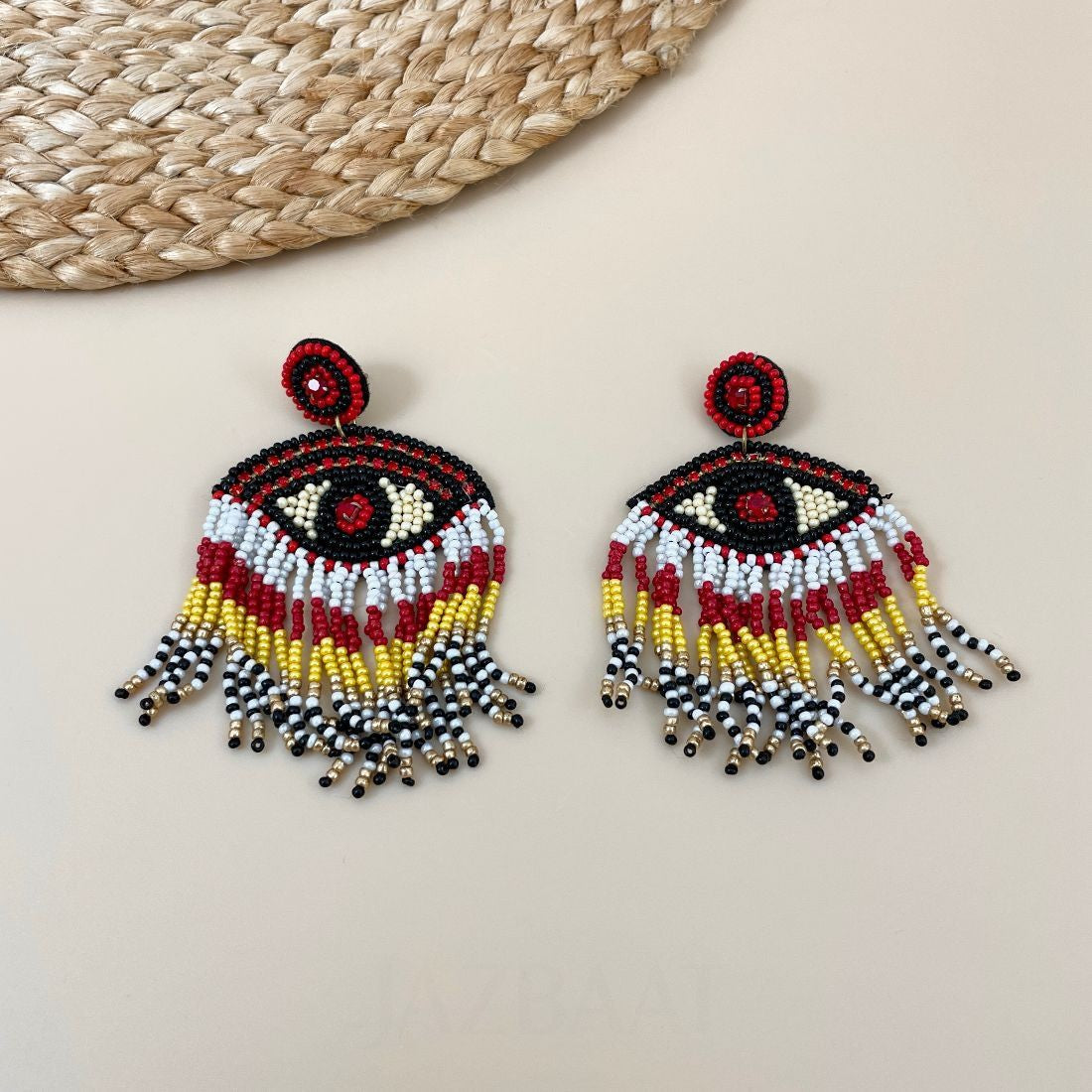 Evil Eye Handmade Beaded Quirky Earrings