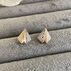 Gold-Plated Anti-Tarnish AD Stud Earrings