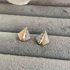 Gold-Plated Anti-Tarnish AD Stud Earrings