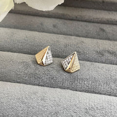 Gold-Plated Anti-Tarnish AD Stud Earrings