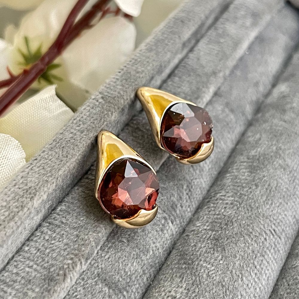 Gold-Plated Korean Crystal Stud Earrings