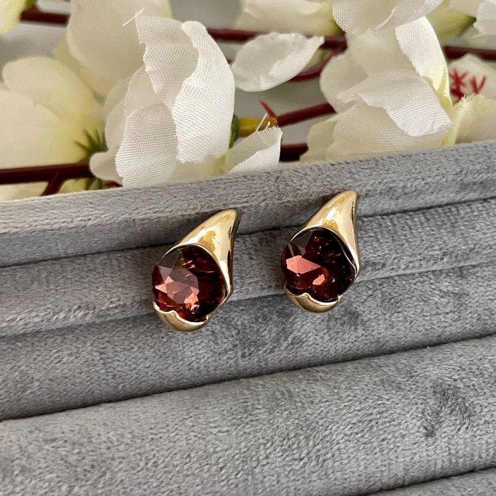 Gold-Plated Korean Crystal Stud Earrings