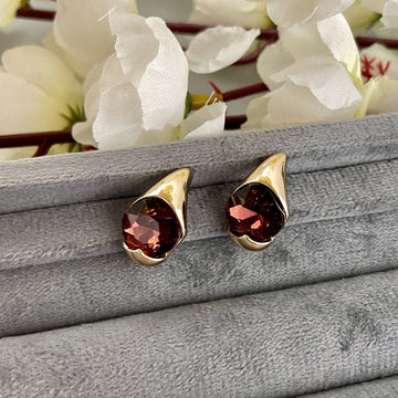 Gold-Plated Korean Crystal Stud Earrings