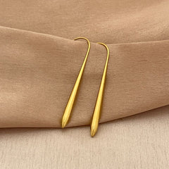 Gold-Plated Long Line Drop Earrings