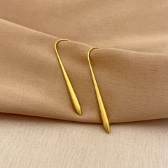 Gold-Plated Long Line Drop Earrings