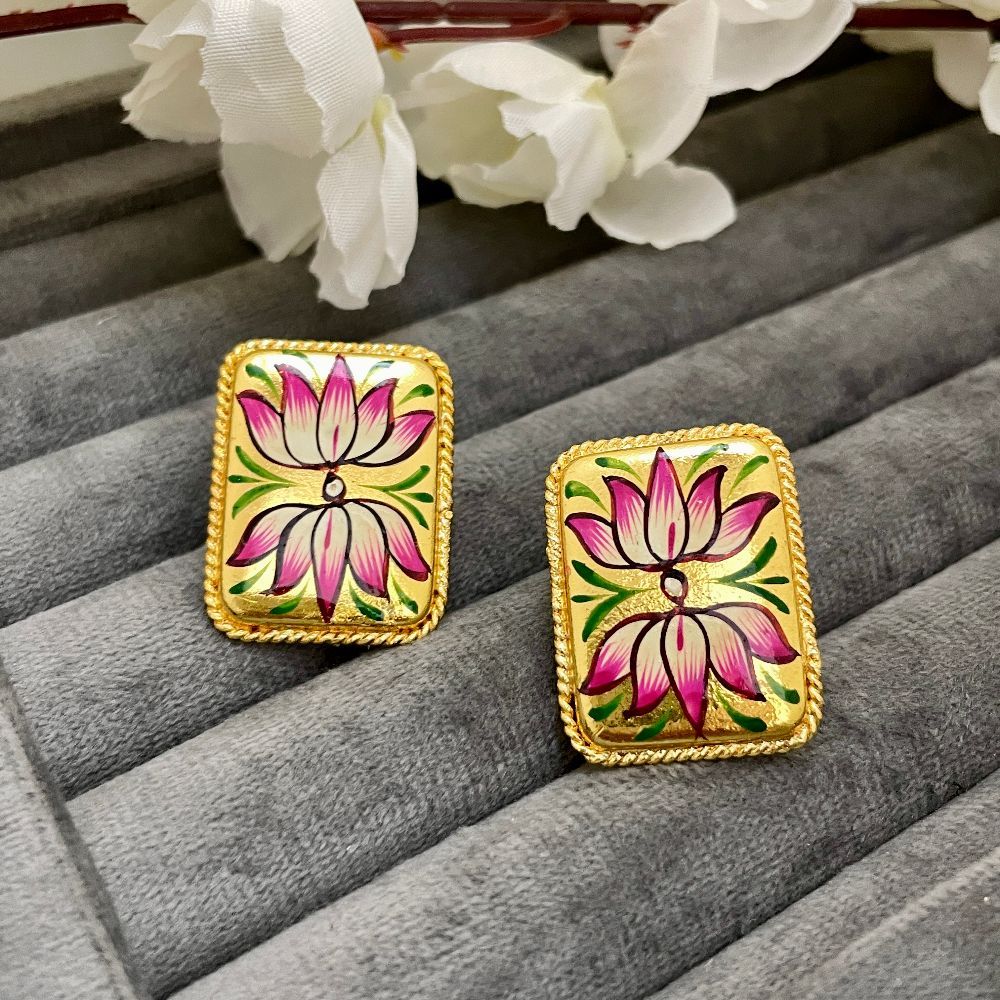 Hand-painted Meenakari Jaipuri Art Earrings