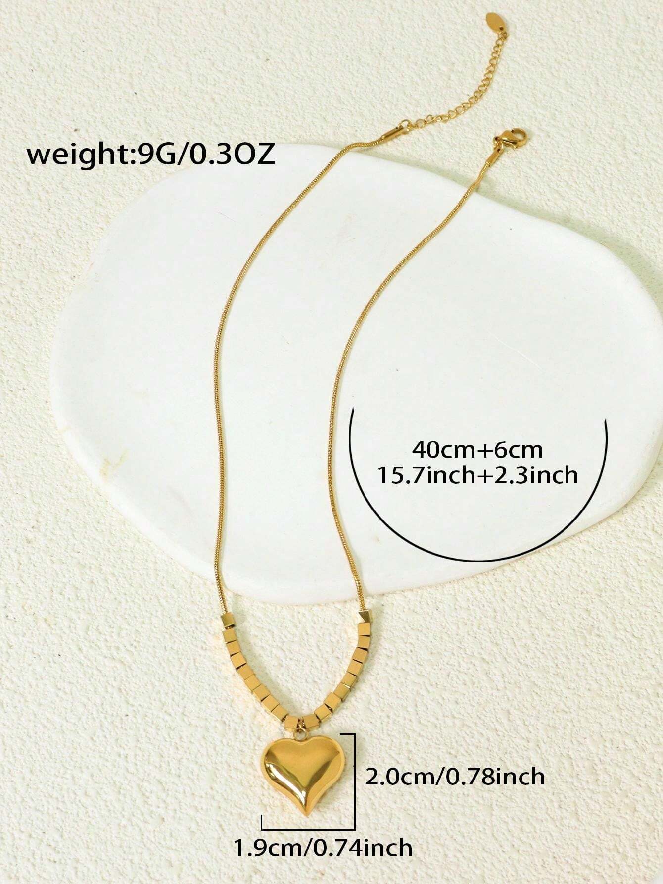Jazbaat Heart Pendant Gold-Plated Anti-Tarnish Necklace
