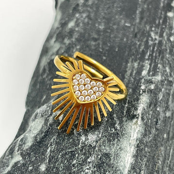 Jazbaat 18K Gold-Plated AD Stone Studded Ring