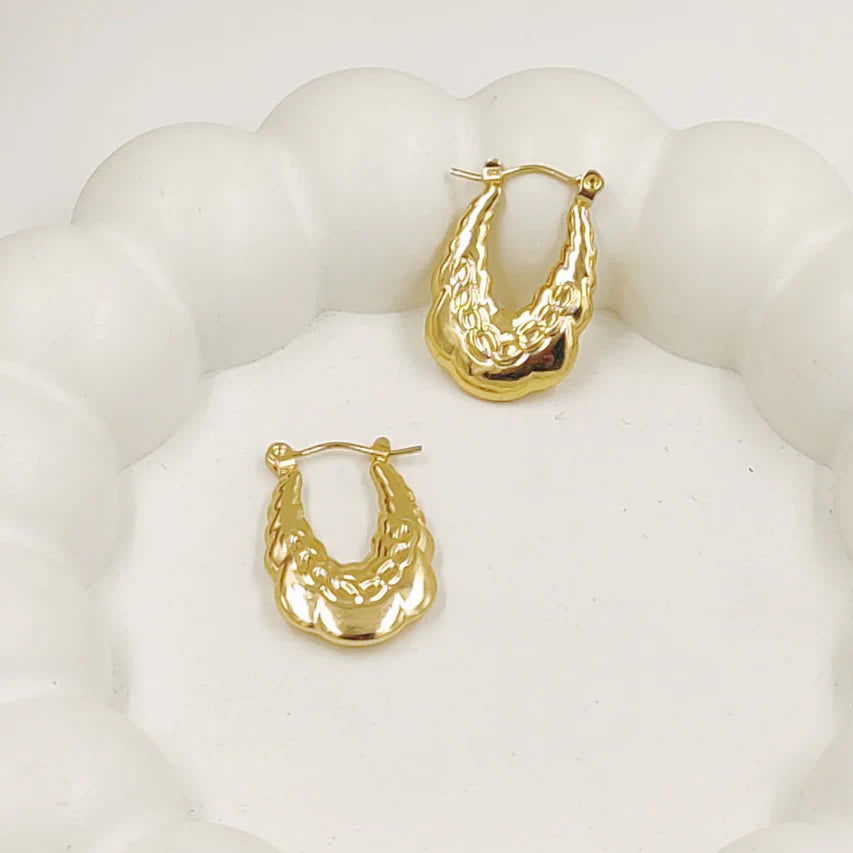 Jazbaat Anti-Tarnish Gold-Plated Korean Hoop Earrings