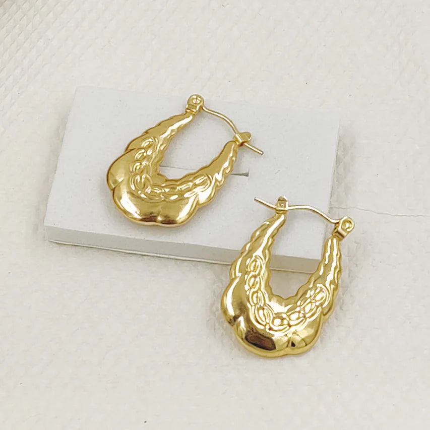Jazbaat Anti-Tarnish Gold-Plated Korean Hoop Earrings