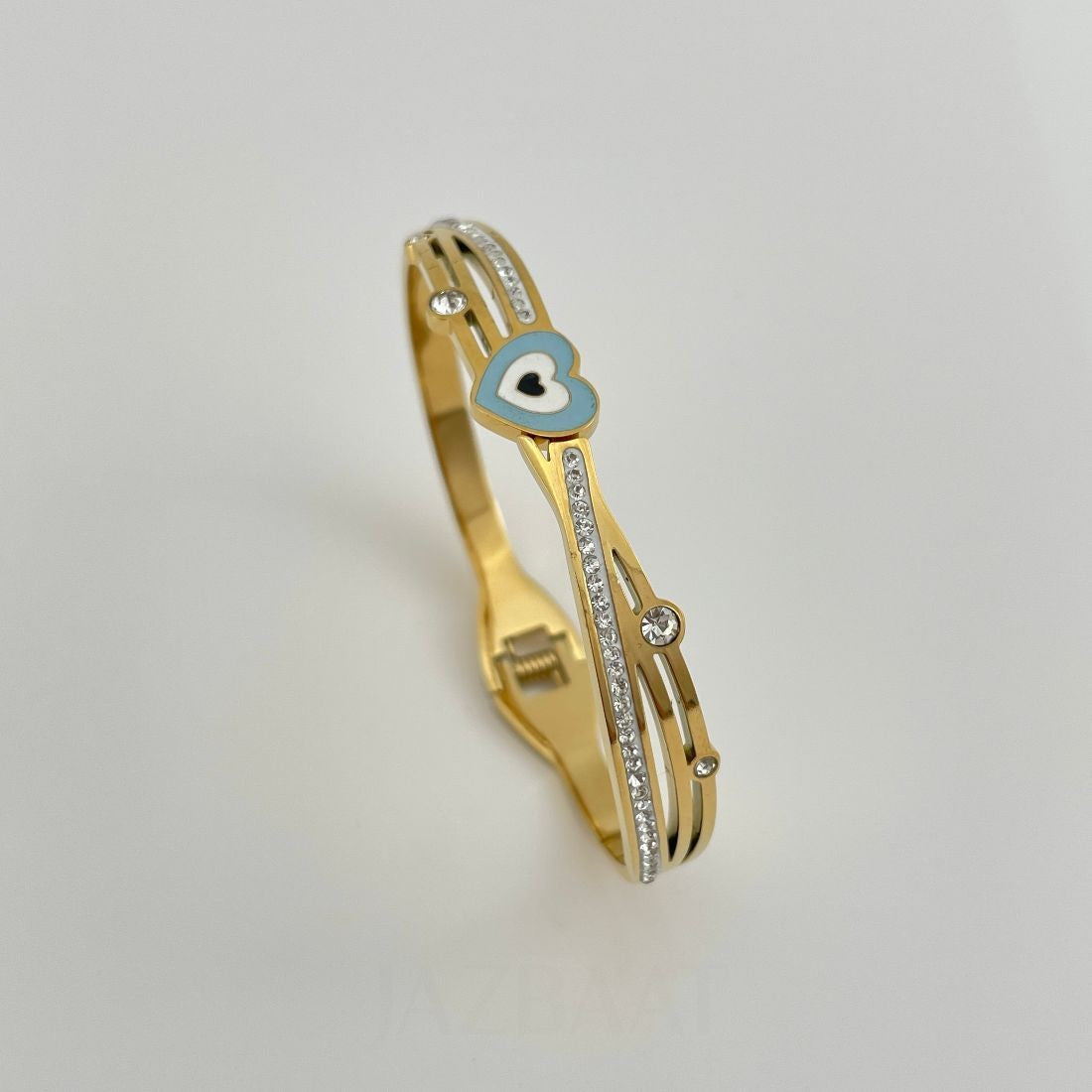 Jazbaat Classic Evil Eye Heart AD Bracelet