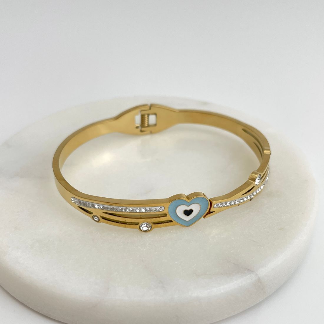 Jazbaat Classic Evil Eye Heart AD Bracelet