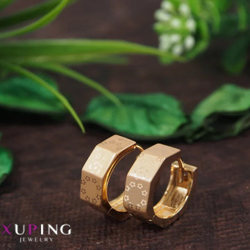 Jazbaat Classic Stainless Steel Matte Gold Hoop Earrings