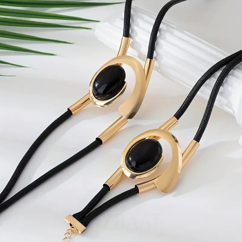Jazbaat Gold Double-Layer Spiral Pendant Necklace & Bracelet Set