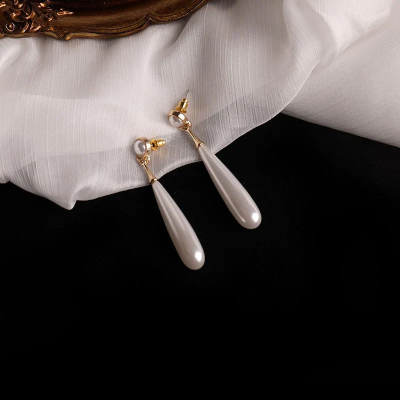 Jazbaat Droplet Shaped Korean Pearl Earrings