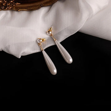 Jazbaat Droplet Shaped Korean Pearl Earrings
