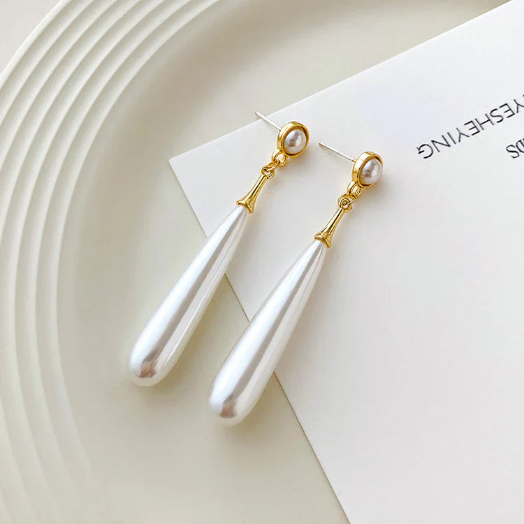 Jazbaat Droplet Shaped Korean Pearl Earrings