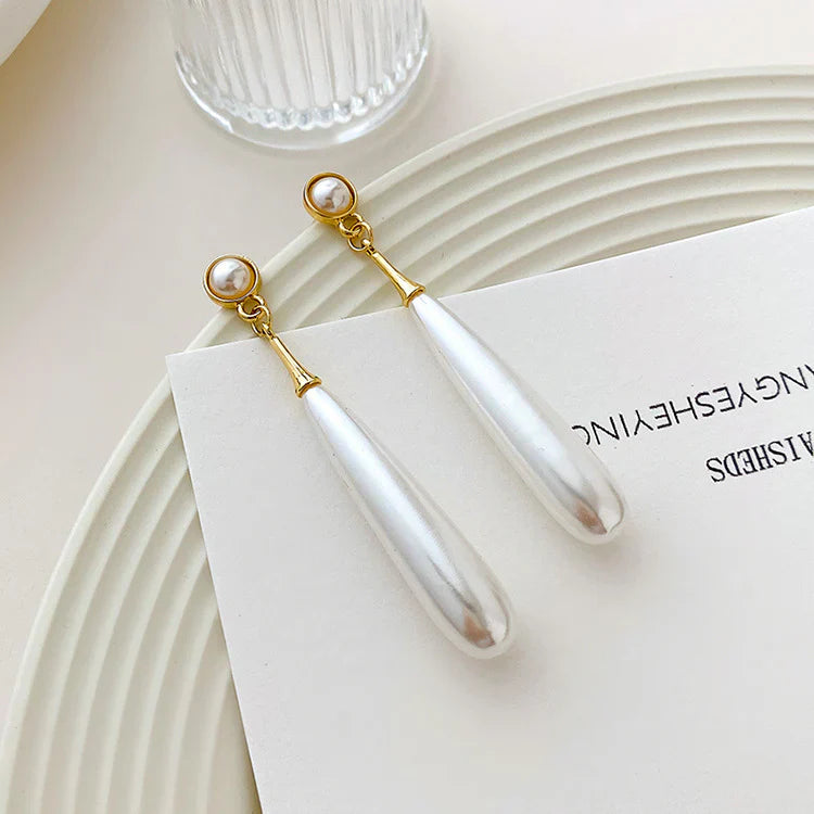 Jazbaat Droplet Shaped Korean Pearl Earrings