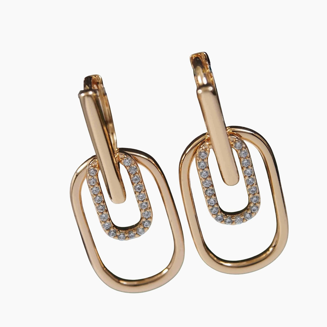 Jazbaat Gold-Plated AD Stone Studded Dangler Earrings