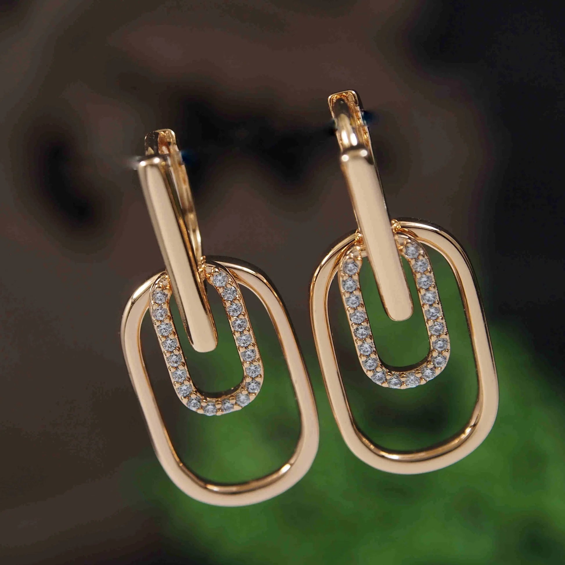 Jazbaat Gold-Plated AD Stone Studded Dangler Earrings