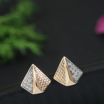 Jazbaat Gold-Plated Anti-Tarnish AD Stud Earrings