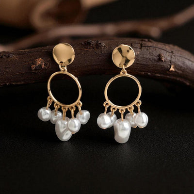 Jazbaat Gold-Plated Baroque Pearl Drop Earrings