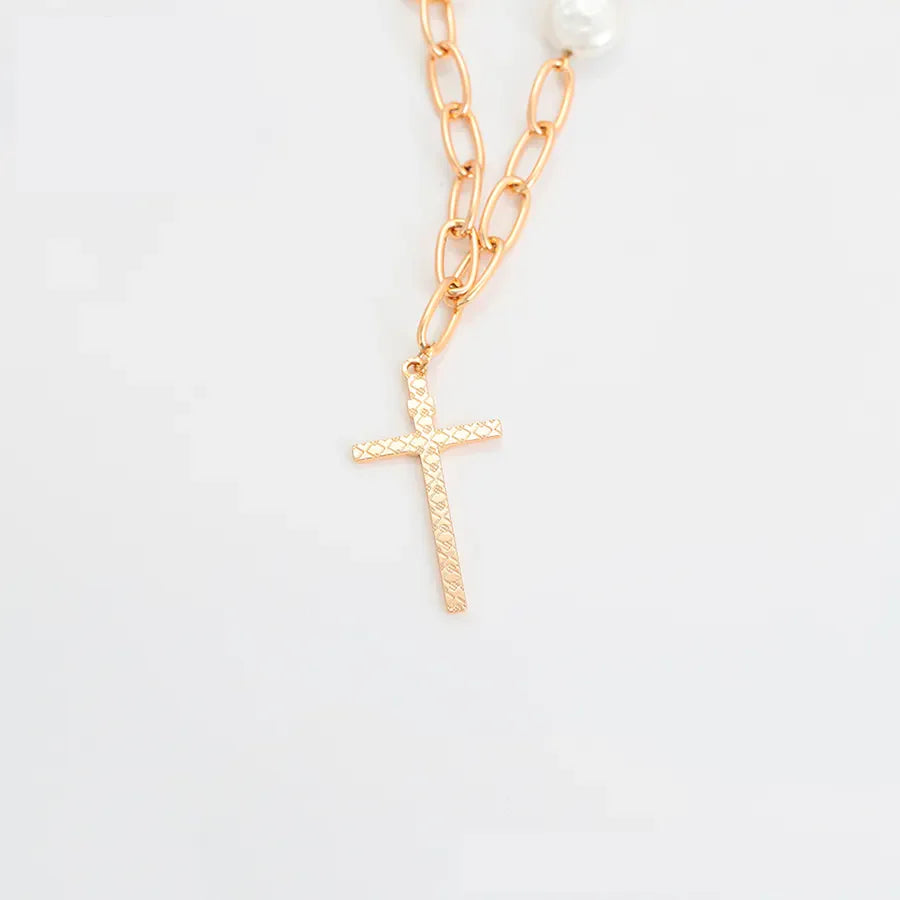 Jazbaat Gold-Plated Christ Crucifix Cross Pendant Necklace