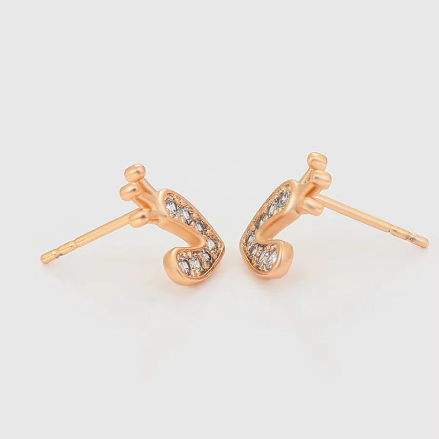 Jazbaat Gold-Plated Heart-Shaped AD Embellished Stud Earrings