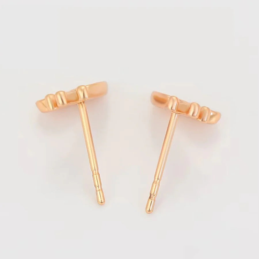 Jazbaat Gold-Plated Heart-Shaped AD Embellished Stud Earrings