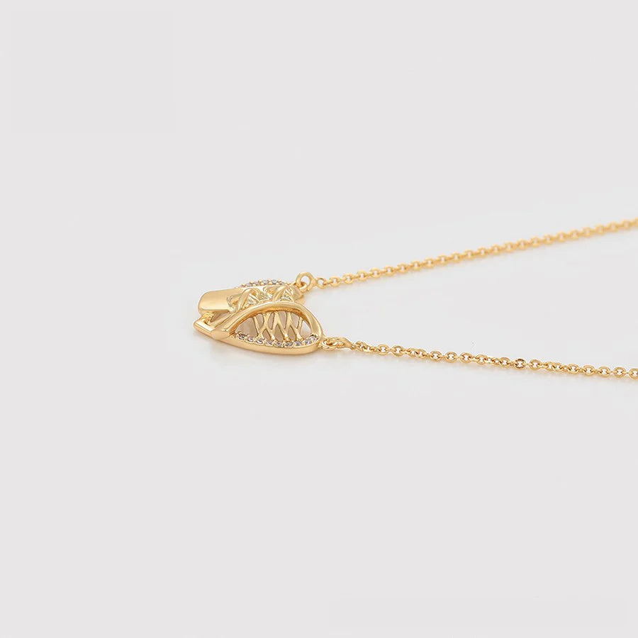Jazbaat Gold-Plated Heart-Shaped CZ Stone-Studded Demi-Fine Pendant Necklace