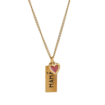 Jazbaat Gold-Plated Mama & Heart Pendant Necklace