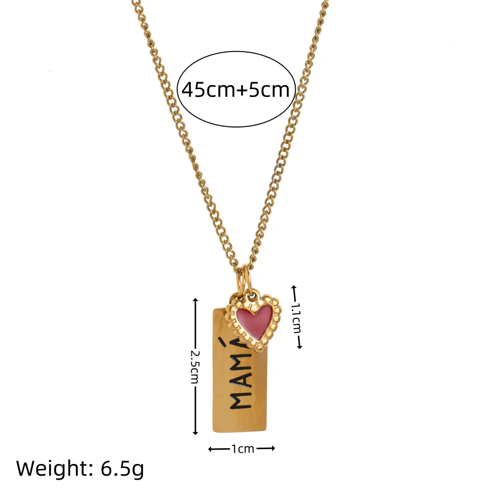 Jazbaat Gold-Plated Mama & Heart Pendant Necklace