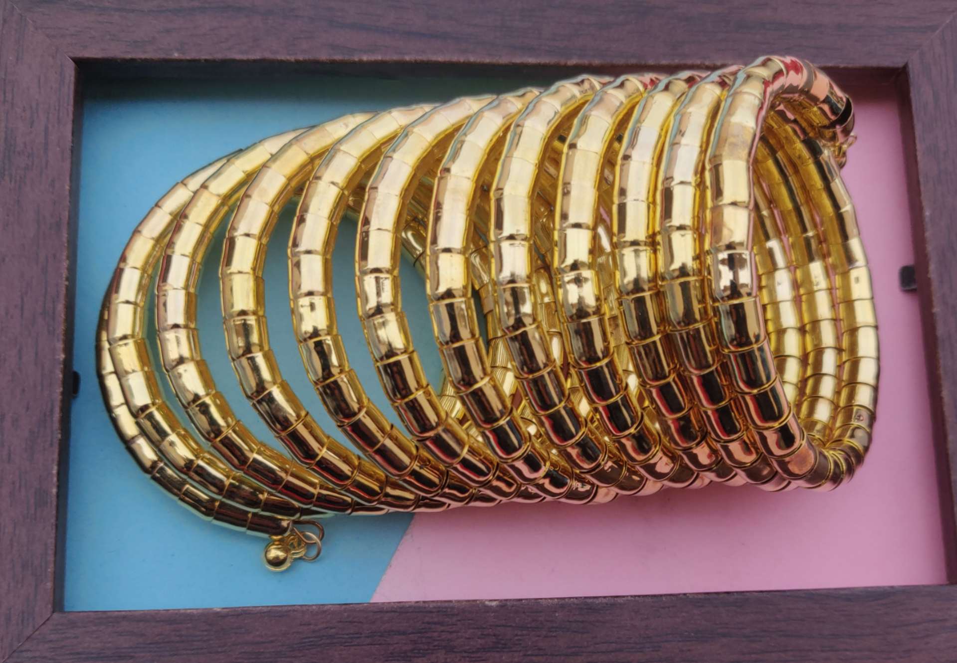 Jazbaat Gold-Plated Multi-Layered Spiral Bangle