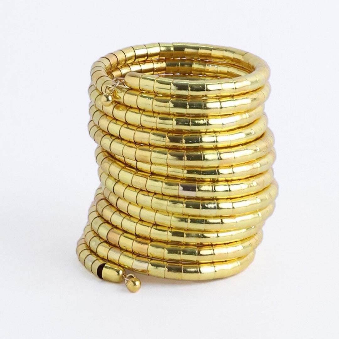 Jazbaat Gold-Plated Multi-Layered Spiral Bangle
