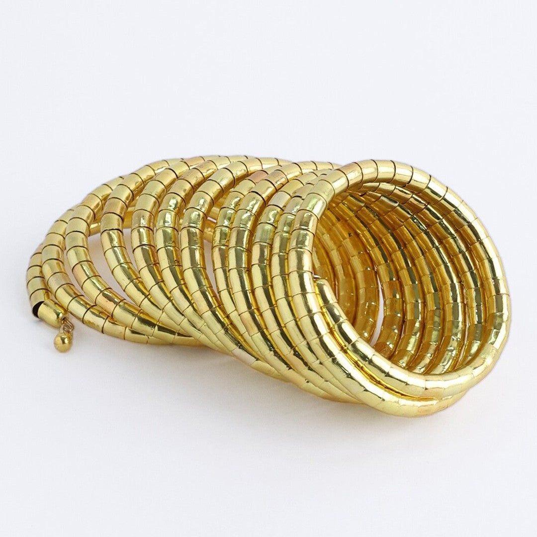 Jazbaat Gold-Plated Multi-Layered Spiral Bangle