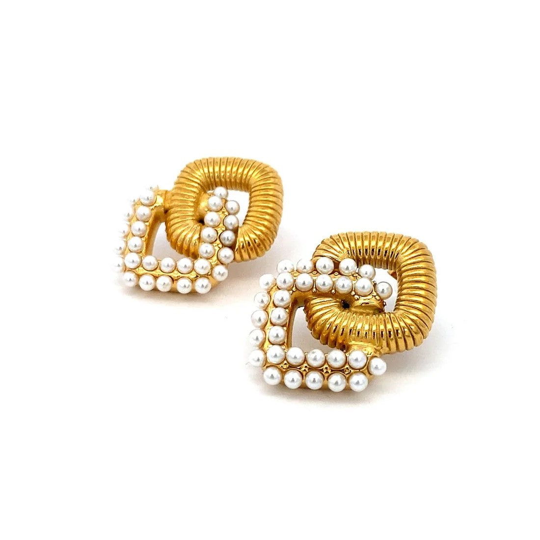 Jazbaat Gold-Plated Pearl Studded Earrings