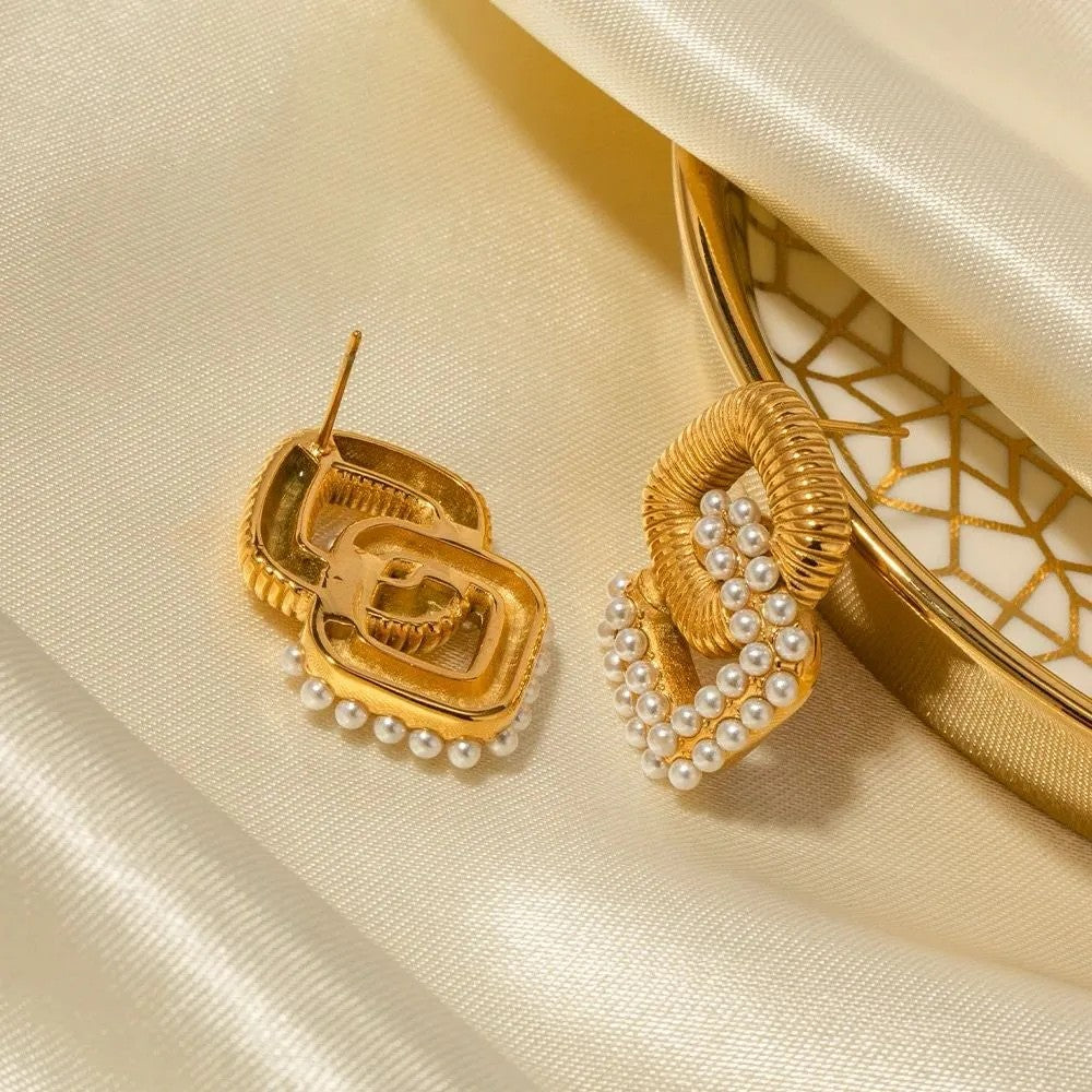 Jazbaat Gold-Plated Pearl Studded Earrings