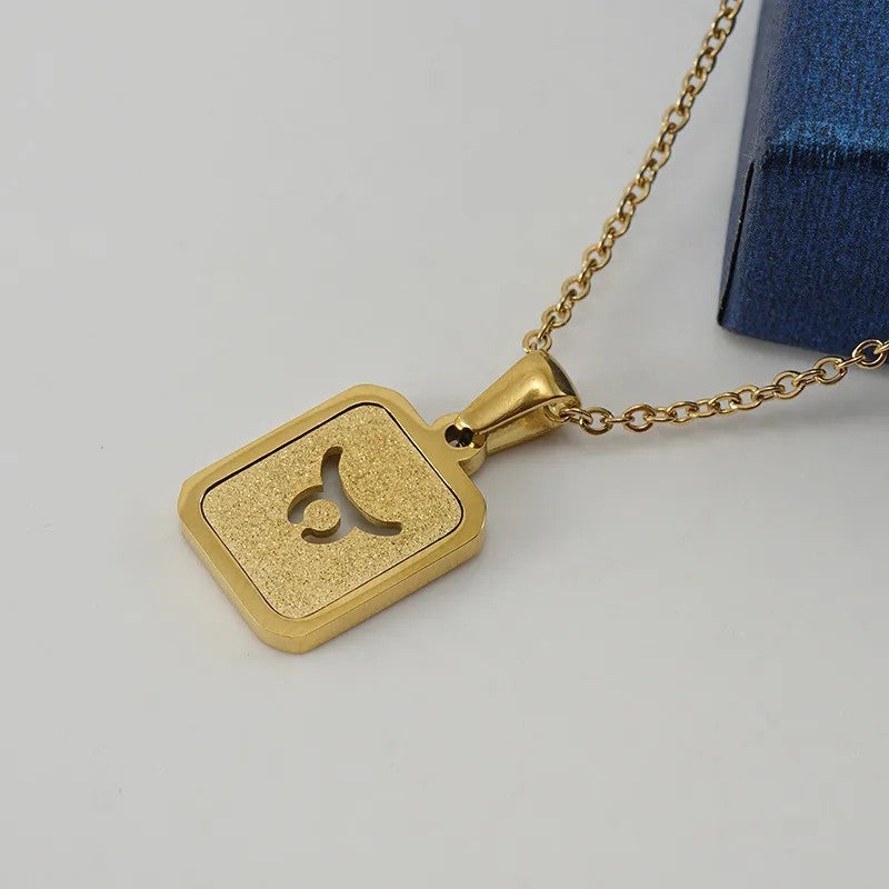 Jazbaat Gold-Plated Taurus Zodiac Sign, Astrology Pendant Necklace