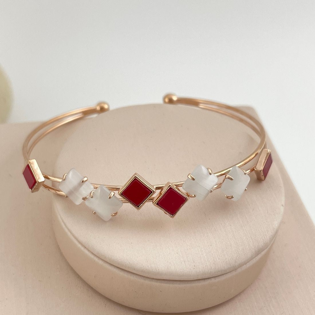 Jazbaat Rose Gold-Plated Handcuff Kada Bracelet