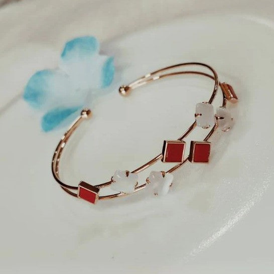 Jazbaat Rose Gold-Plated Handcuff Kada Bracelet