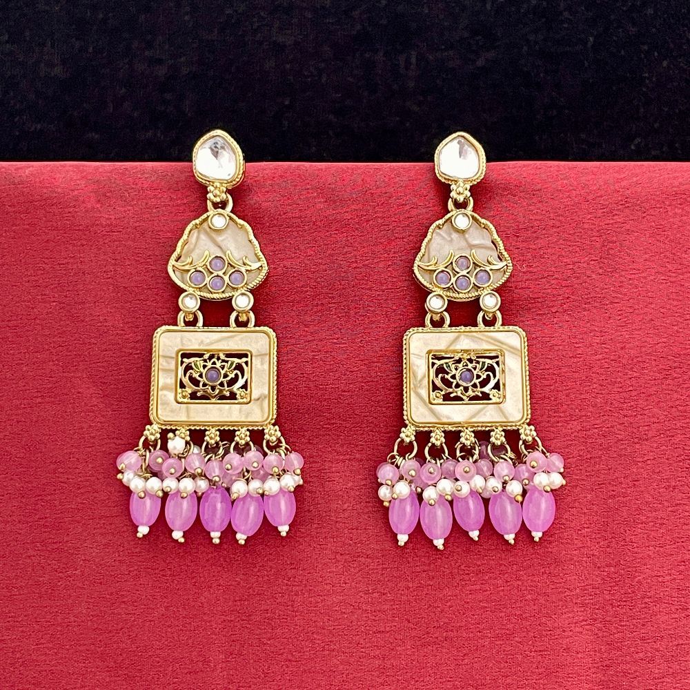 Jazbaat Royal Beaded Kundan Embellished Dangler Earrings