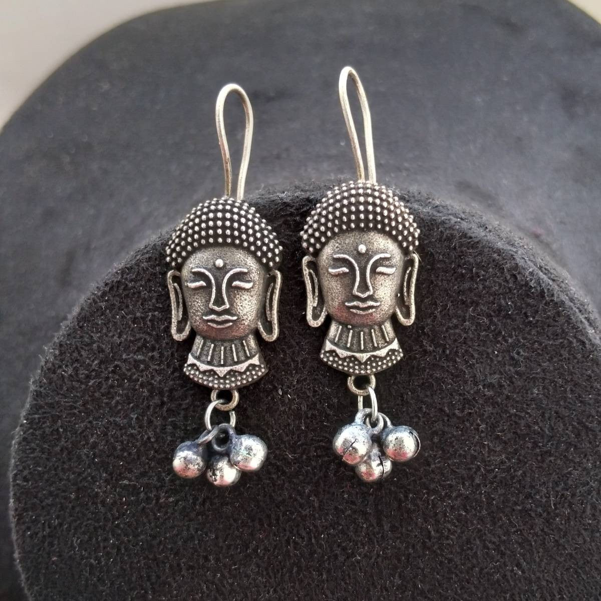 Jazbaat Silver-Plated Buddha Earrings