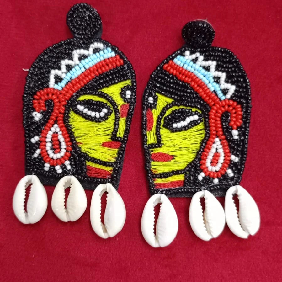 Jazbaat Goddess Durga Handmade Navratri Festive Dangler Earrings