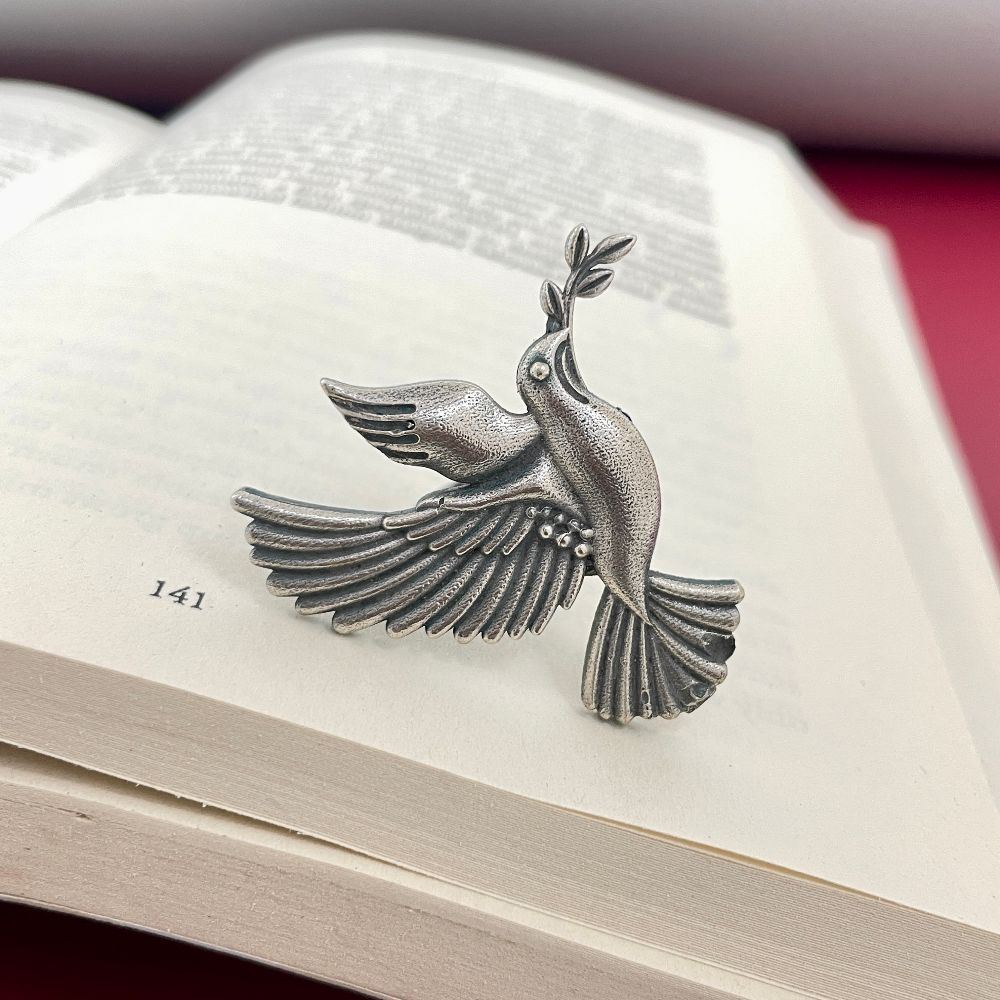 Oxidised Silver Adjustable Pigeon Ring